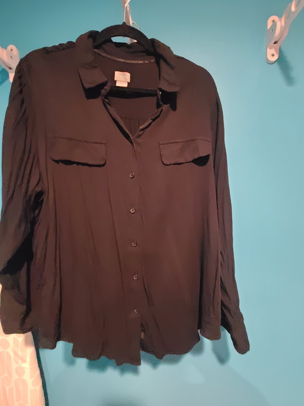 Chico's Black Button-Down Shirt